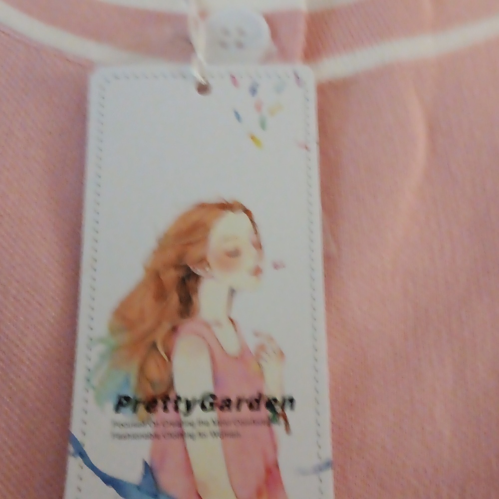 PRETTYGARDEN Pink &WhiteVest Casual Button Down NWT Size L - Picture 10 of 11